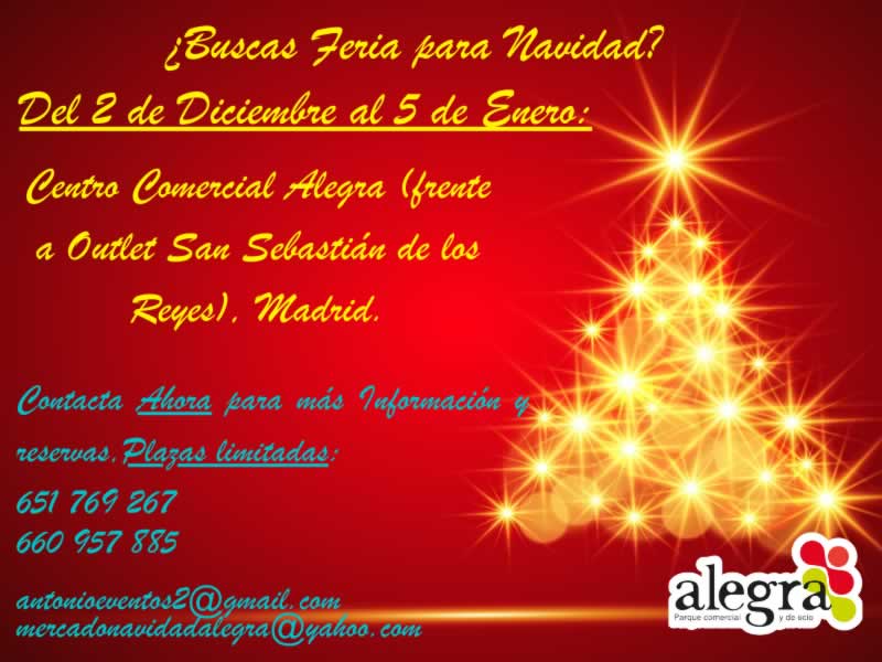 Mercado navideño en San Sebastian de los Reyes , Madrid  2 de Diciembre 2022 al 5 de Enero 2023
