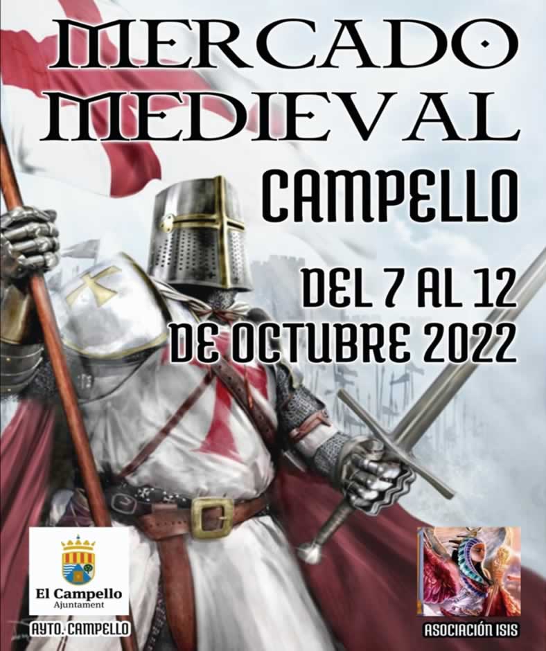 Mercado medieval en El Campello , Alicante del 07 al 12 de Octubre 2022