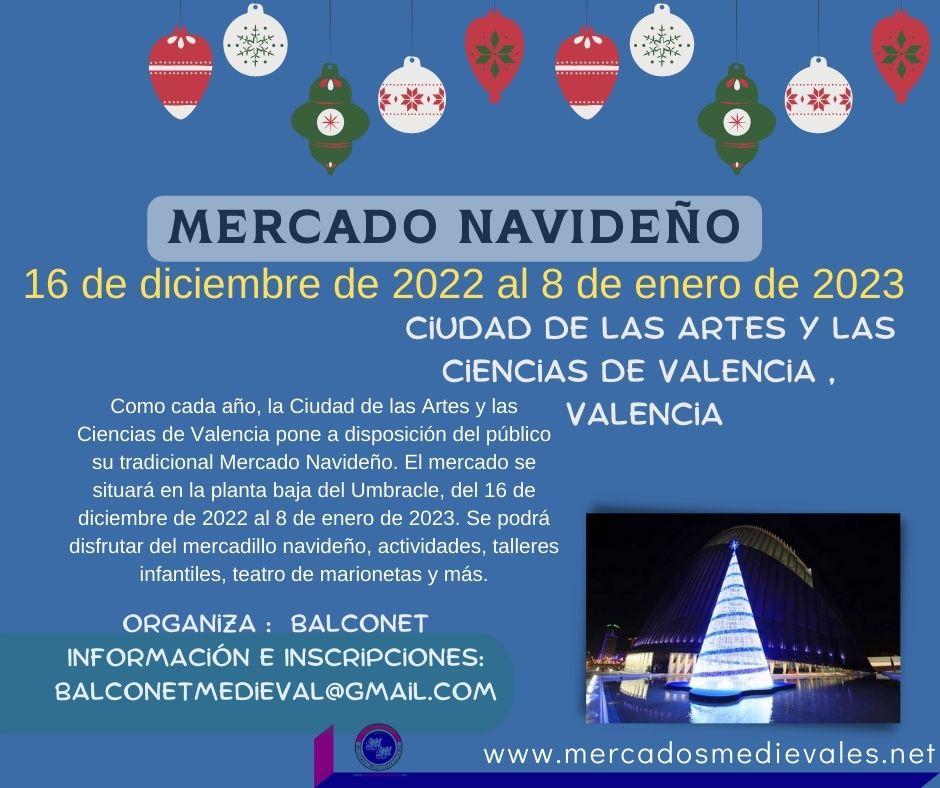 Mercado navideño en Ciudad de las Artes y las Ciencias de Valencia , Valencia