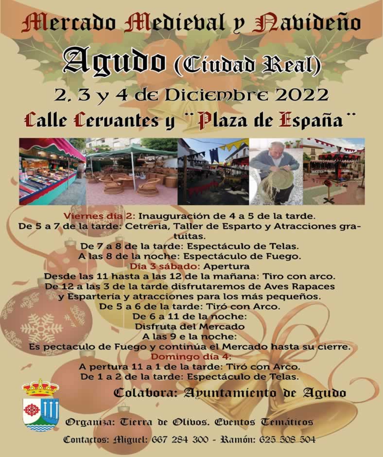 Mercado medieval y navideño en Agudo, Ciudad Real 02 al 04 de Diciembre 2022