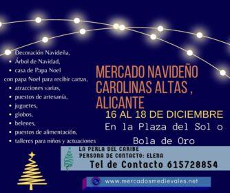 Mercado Navideño en B. Carolinas Altas de Alicante 16 al 18 de diciembre 2022