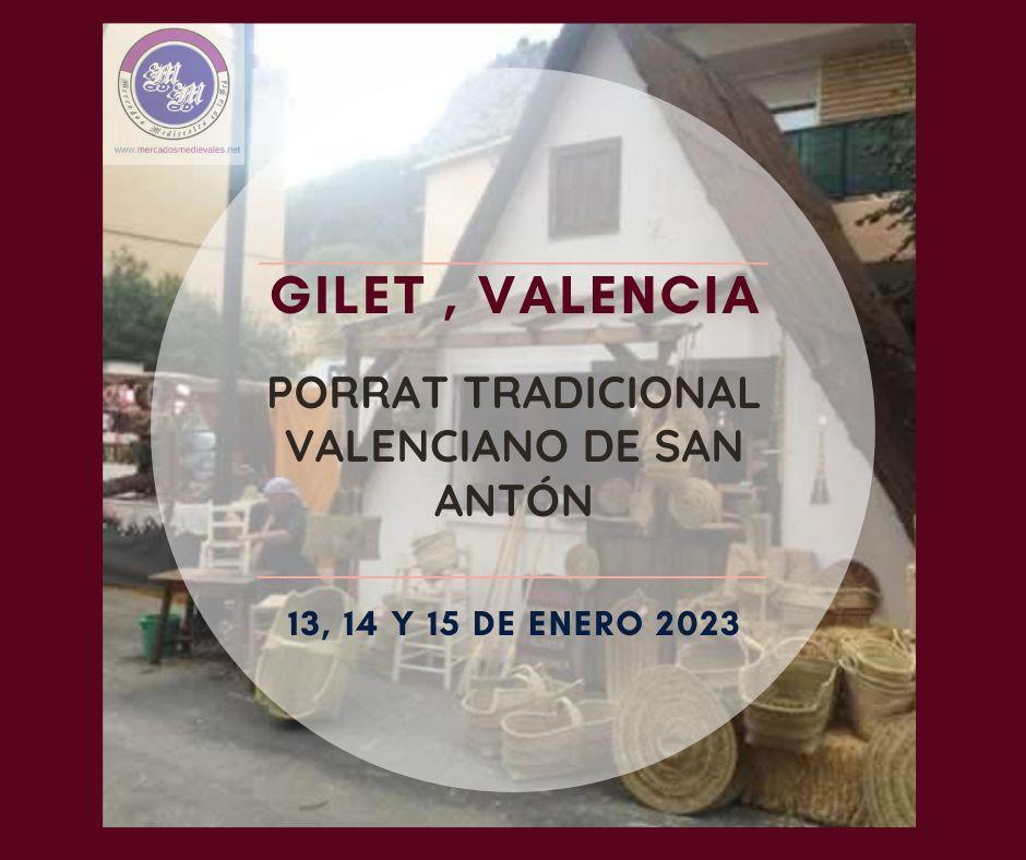 Porrat tradicional valenciano de San Anton en Gilet, Valencia 13 al 15 de Enero 2023