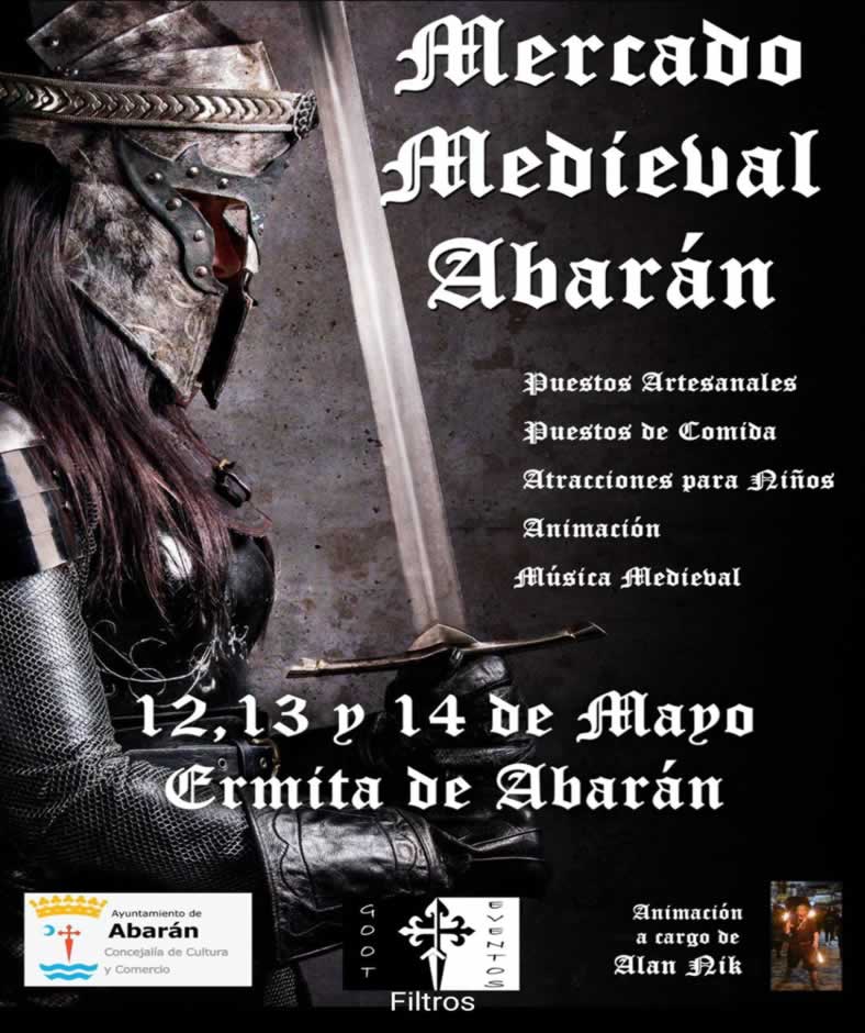 Mercado medieval en Abarán , Murcia 12 al 14 de Mayo 2023 en la Plaza de la Hermita de Abarán. 2023