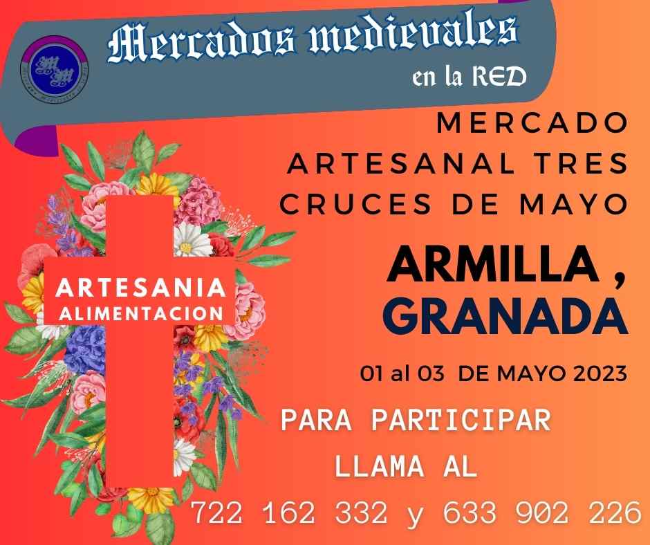 Mercado artesanal 3 cruces de Mayo en Armilla, Granada 2023