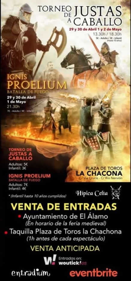 Mercado medieval de El Alamo, Madrid - Torneo de justas a caballo e Ignius Proelium