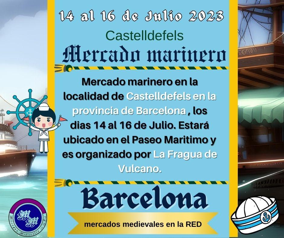Mercado marinero en Castelldefels, Barcelona, Castalunya en el año 2023