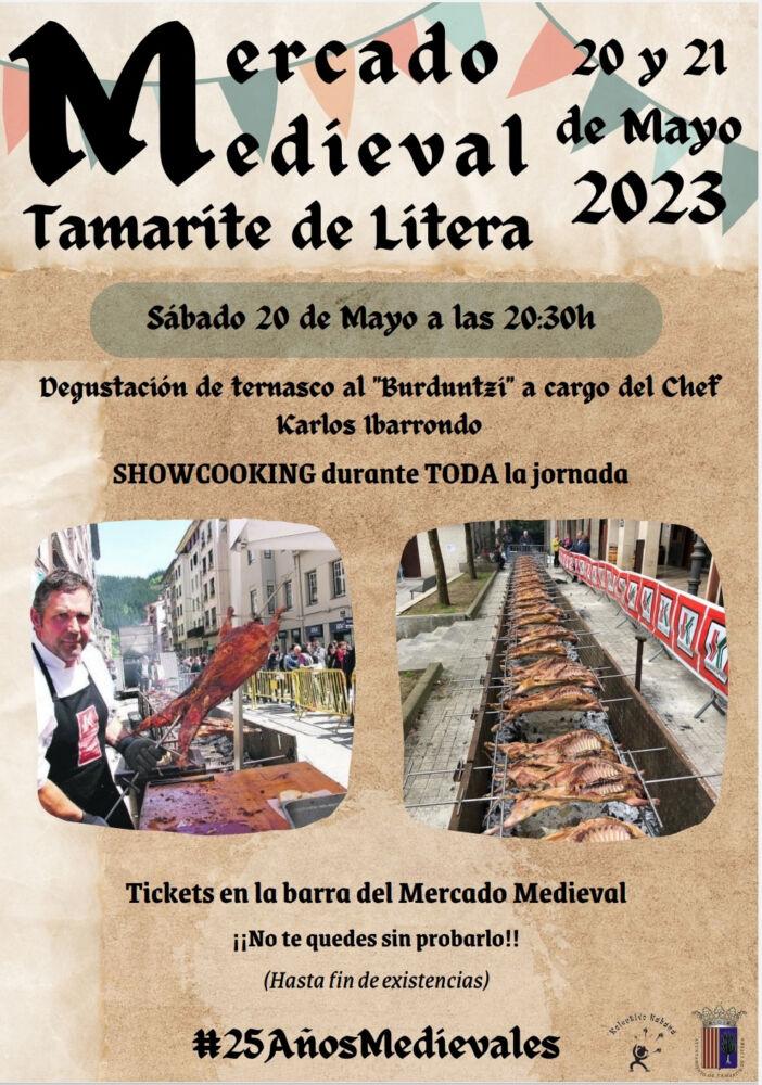  Cartel anunciador del Showcooking en el mercado medieval de Tamarite de Litera 2023