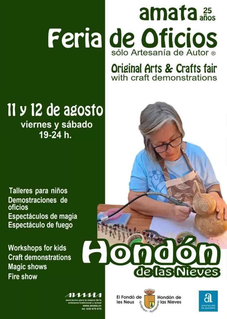 Cartel oficial de la feria de oficios de Hondon de las Nieves 2023