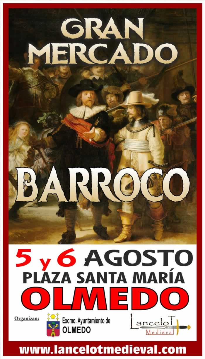 Cartel del gran mercado barroco de Olmedo (Valladolid) será los días 05 y 06 de Agosto del 2023