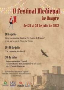 Programación del XX Mercado medieval de Usagre (Badajoz) 29 y 30 de Julio 2023