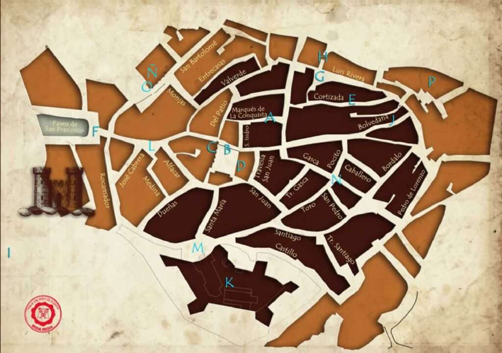 mapa Mercado renacentista "Boda regia de la Infanta Isabel" en Valencia de Alcantara (Caceres) 2023