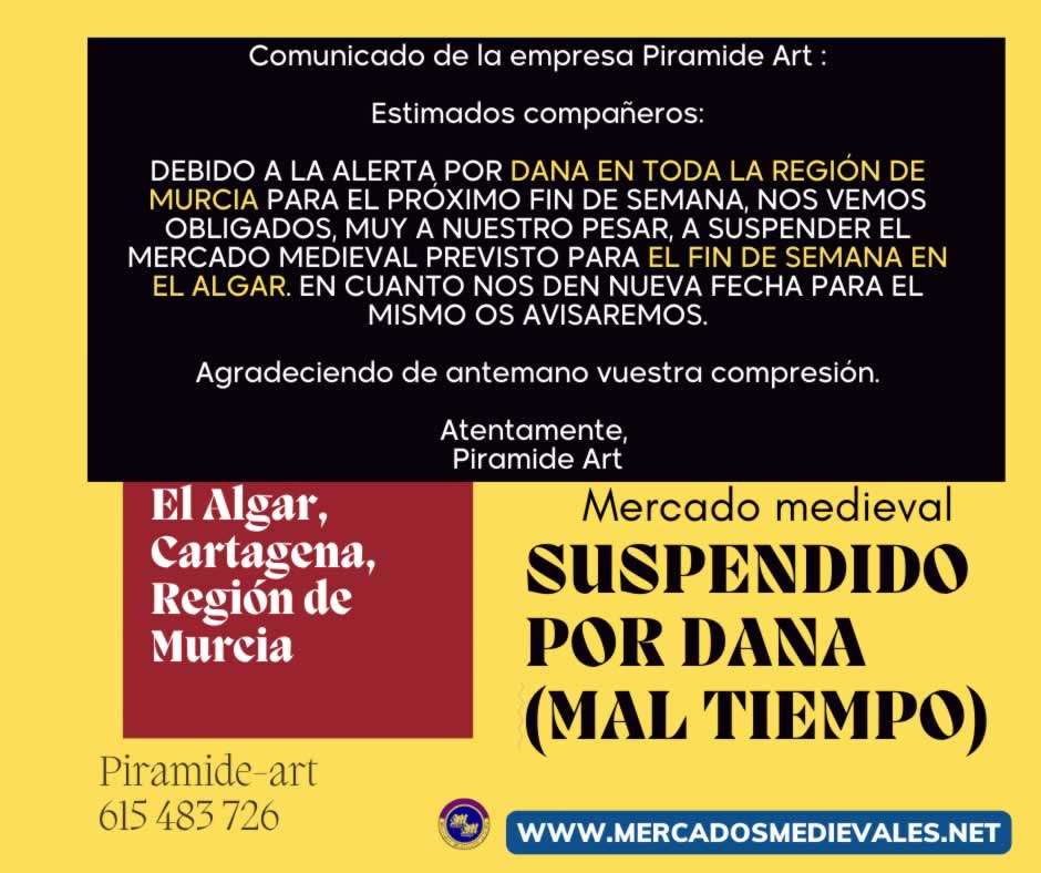 mERCADOS MEDIEVALES EN LA red / Mercado medieval en El Algar , Murcia / 01 al 03 de Septiembre 2023