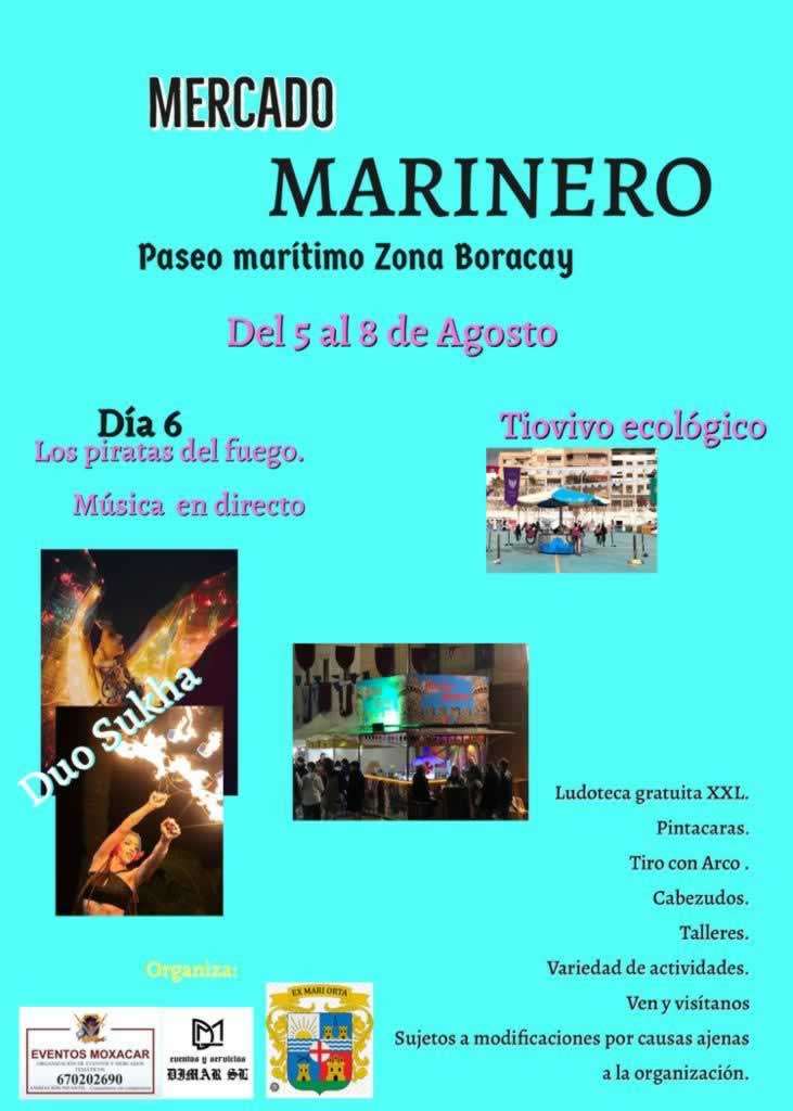 Cartel/programa del mercado marinero de Garrucha 05 al 09 de Agosto 2023