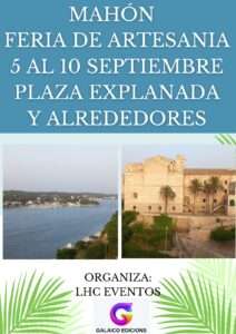 Feria de artesania en Mahon , Menorca, Baleares en Septiembre del 2023