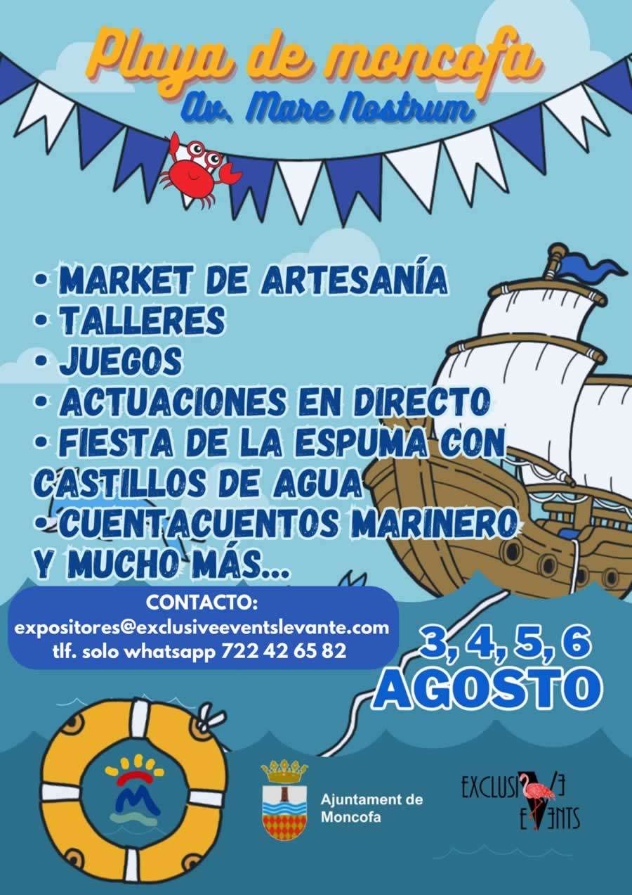 Moncofa ( Castellon ) Market marinero 03 al 06 de Agosto 2023