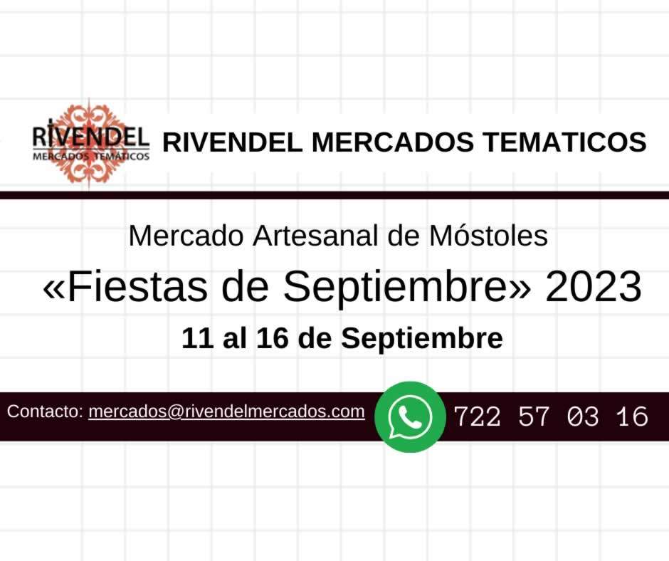 Mercado Artesanal de Móstoles «Fiestas de Septiembre» 2023