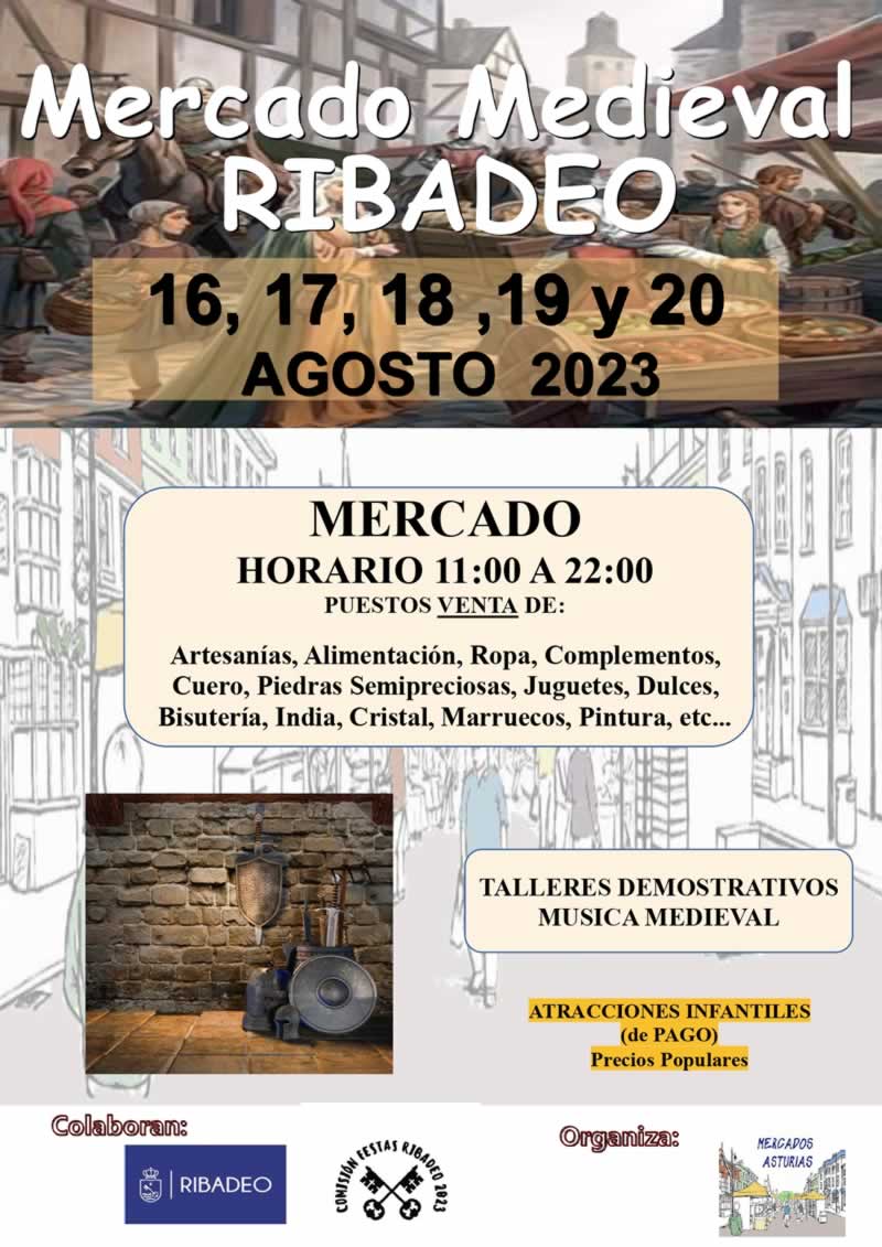 Mercado medieval en Ribadeo, Lugo 2023