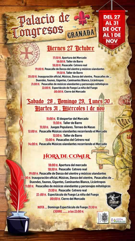MERCADO MEDIEVAL en Granada capital ( Palacio de Congresos ) 2023 programa