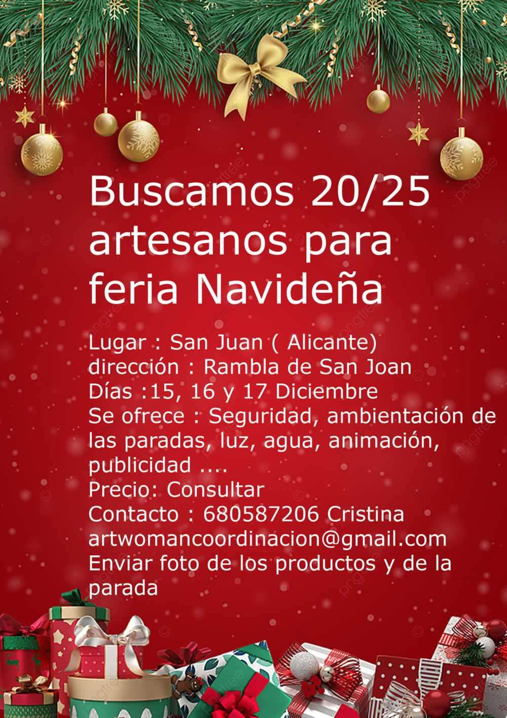 mercadosmedievales.net - Feria navideña en San Juan de Alicante 2023