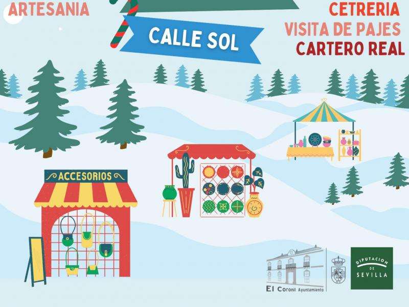 Mercado de Navidad de El Coronil ( Sevilla ) 2023 cartel del ayuntamiento