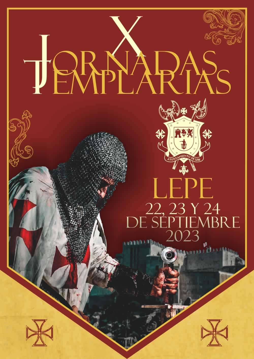 mercadosmedievales.net - Jornadas templarias de Lepe ( Huelva) 2023 cartel