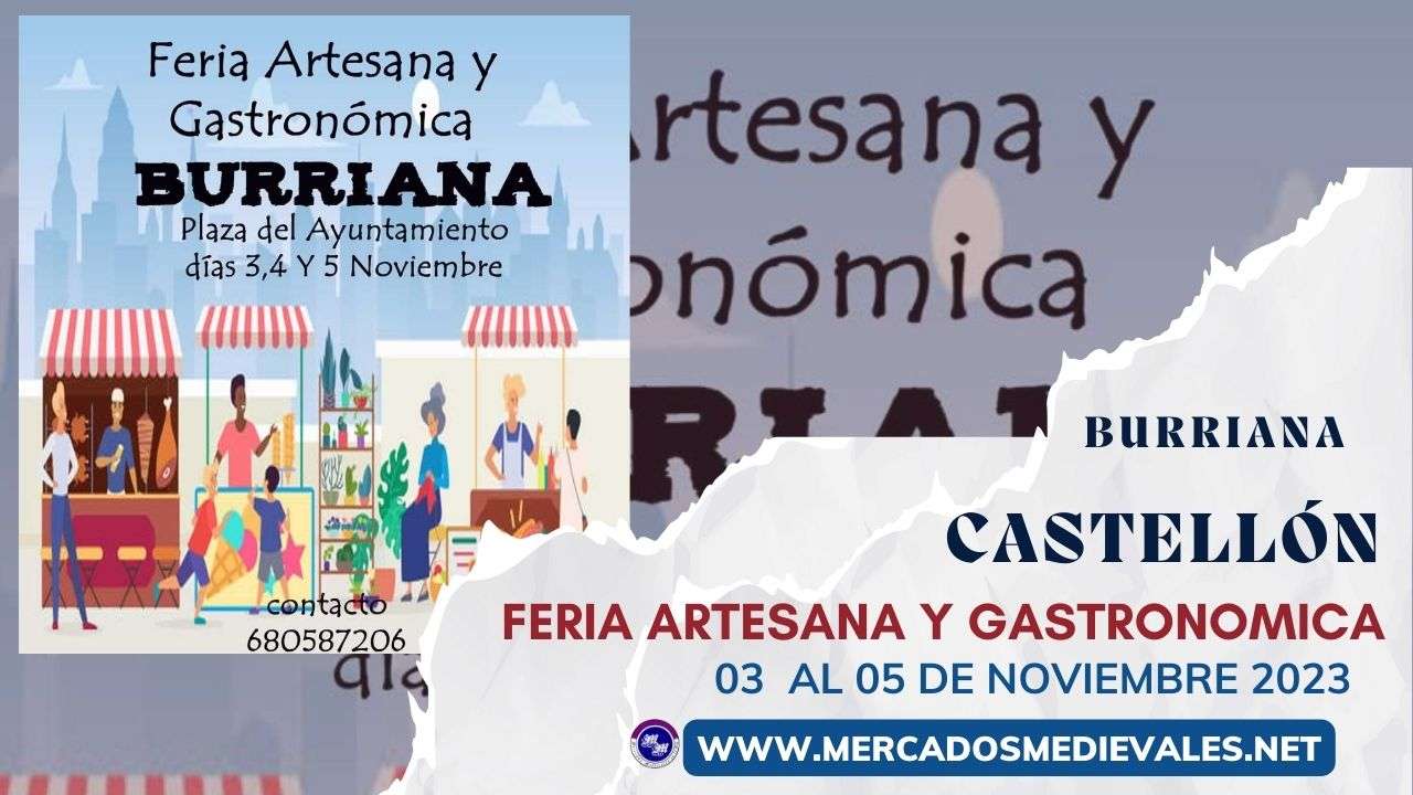 mercadosmedievales.net - Feria artesana y gastronómica de Burriana ( Castellón ) 2023 web