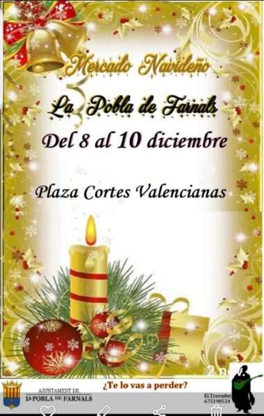 Cartel del Mercado navideño De La Pobla De Farnals playa ( Valencia ) 2023
