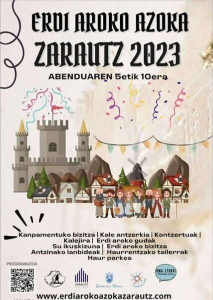 Cartel del Mercado Medieval Xacobeo en Zarautz ( Guipúzcoa ) 2023