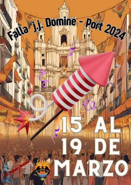 Mercado tradicional Falla Dr. J.J. Domine -Port 2024 cartel con logo