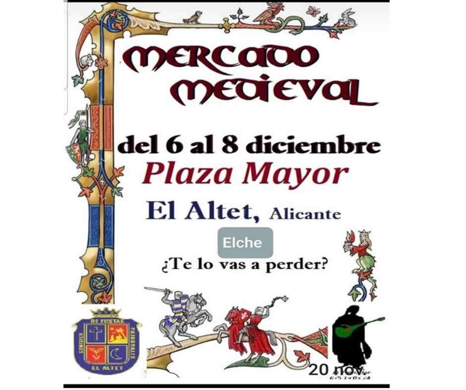 MERCADO MEDIEVAL EN EL ALTET (Alicante) Diciembre 2023 cartel