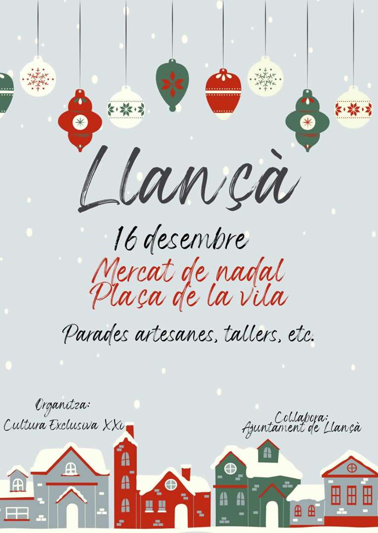 Cartel anunciador Mercat de nadal en Llança (Girona) 16 de diciembre del 2023