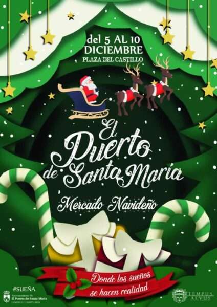 Cartel Mercado navideño en El Puerto de Santa María ( Cádiz ) 2023