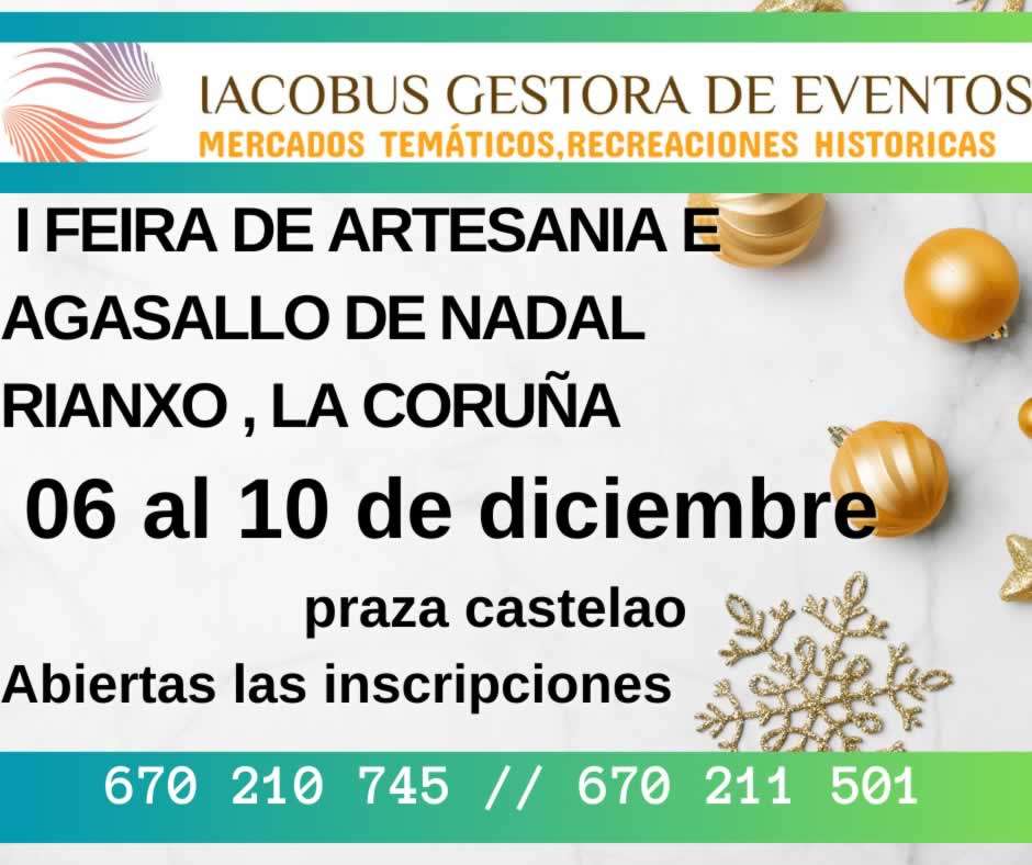 I FEIRA DE ARTESANIA E AGASALLO DE NADAL de Rianxo, La Coruña 2023 / Feira de artesanía