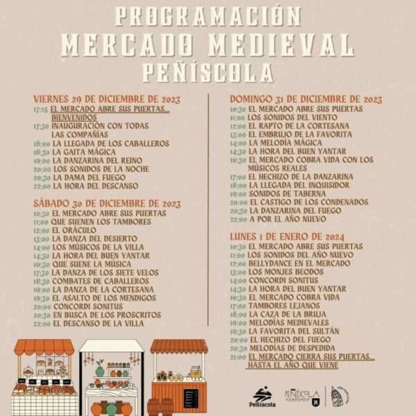 Medieval - Mercado Medieval de Peñíscola 2023 - Programa