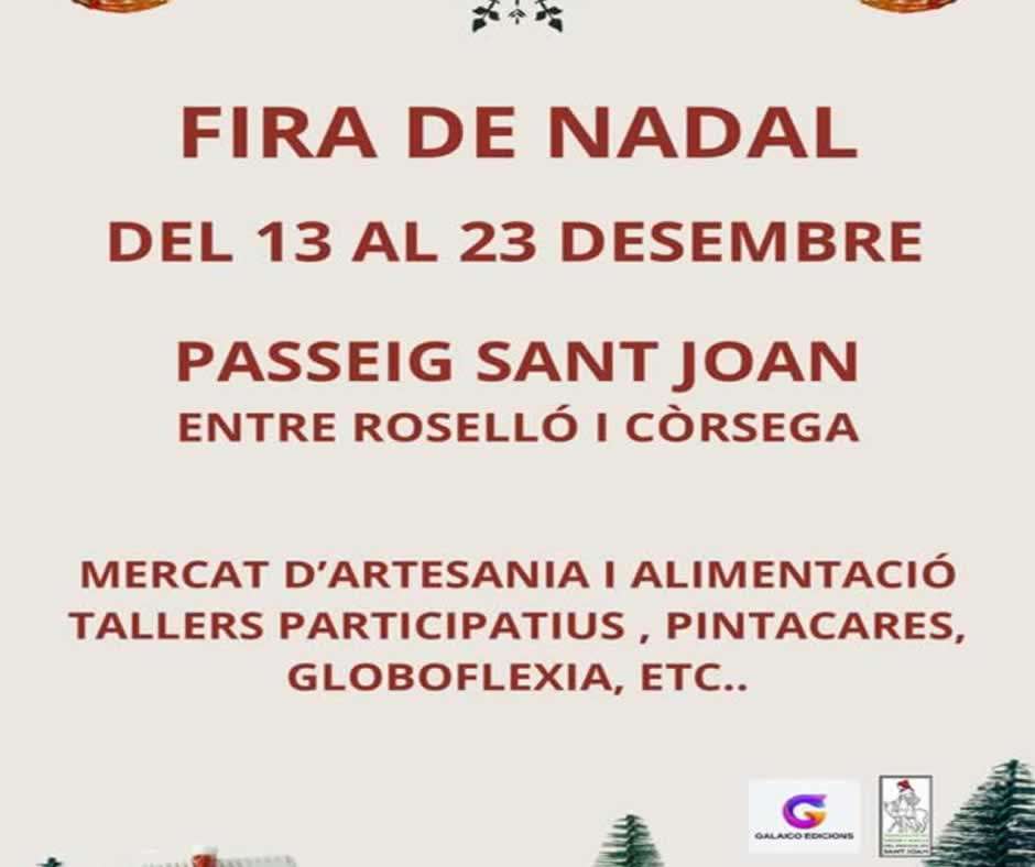 Fira de Nadal del Passeig Sant Joan de Barcelona 2023 anuncio