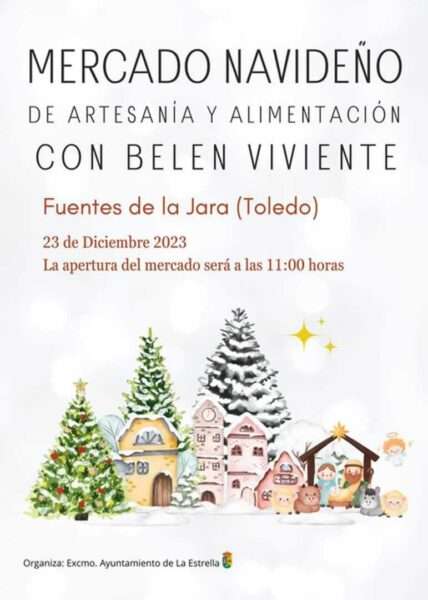 cartel Mercado navideño de Fuentes de la Jara 2023 Org. Ayuntamiento