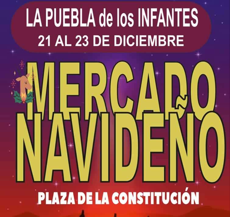 Cartel para faceb - Mercado navideño de La puebla de los Infantes (Sevilla) 2023
