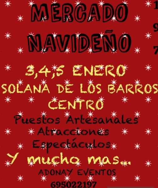 Medievales en Badajoz - Mercado navideño de Solana de Barros 2023 cartel