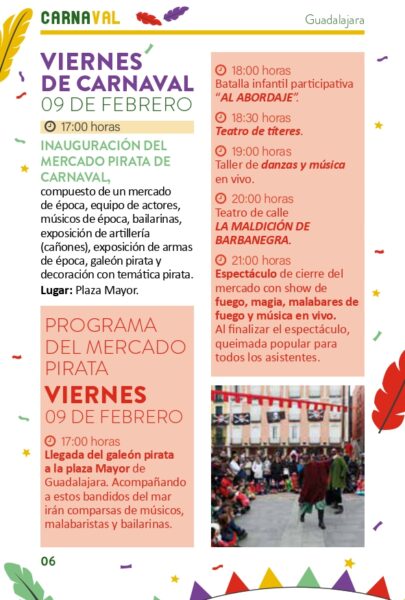 Programa de actividades del Mercado Pirata Guadalajara 2024 p1