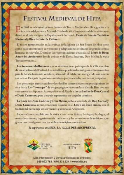 Pergamino del Festival Medieval de Hita (Guadalajara) 2024