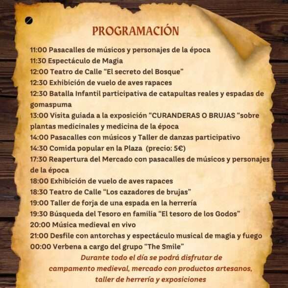 Programación Mercado Medieval de Auñon (Guadalajara) 2024