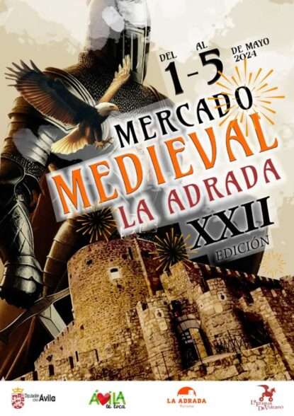 Cartel Feria Medieval de La Adrada (Avila) 01 al 05 de Mayo 2024