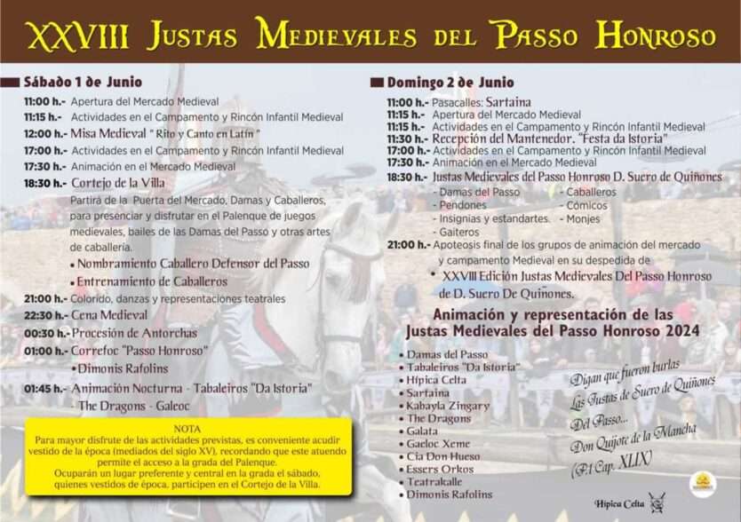 Programación Mercado Medieval Justas del Passo Honroso de Hospital de Órbigo (León) 2
