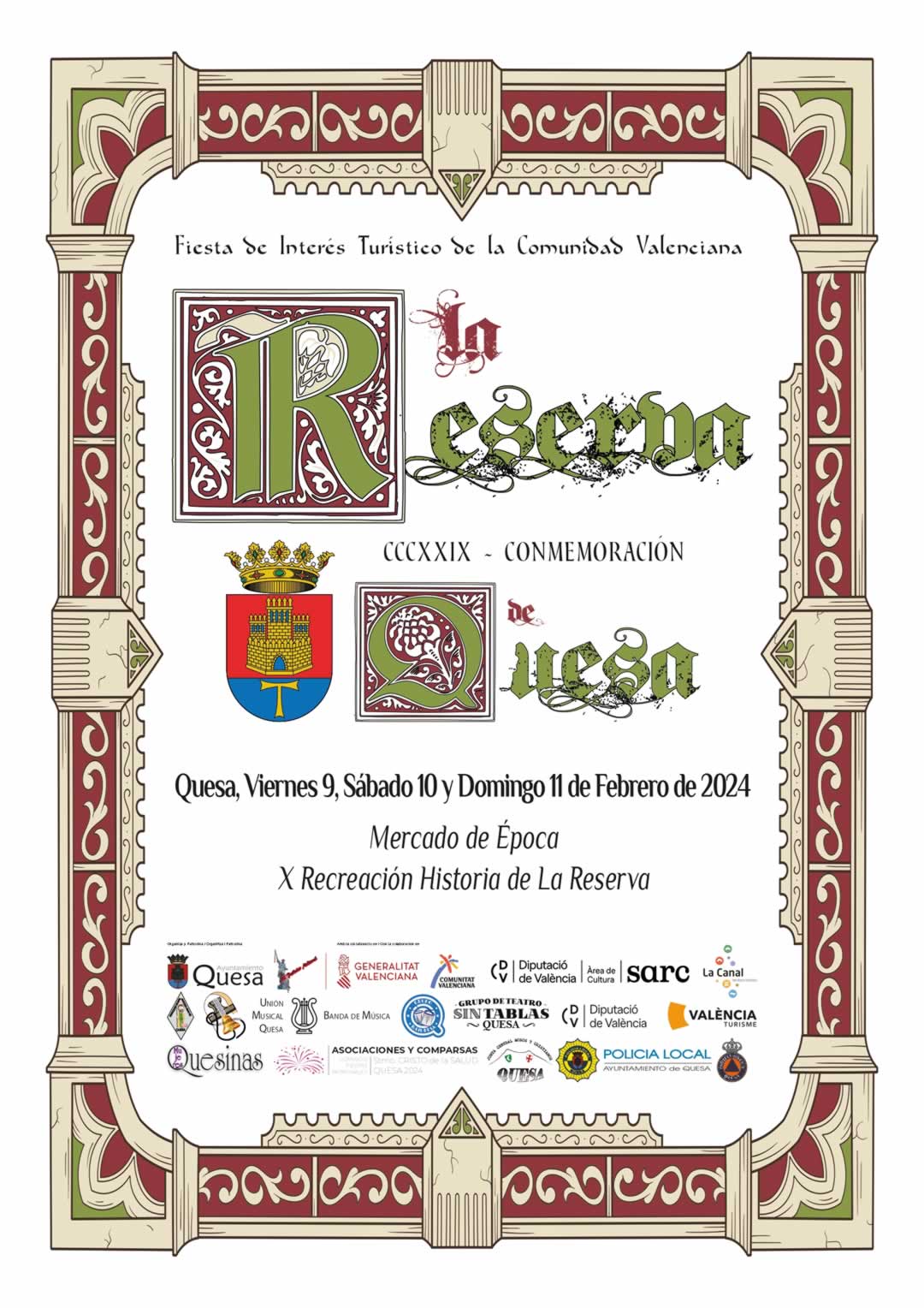 Programa de actos festividad de la Reserva de Quesa (Valencia) 2024 - cartel