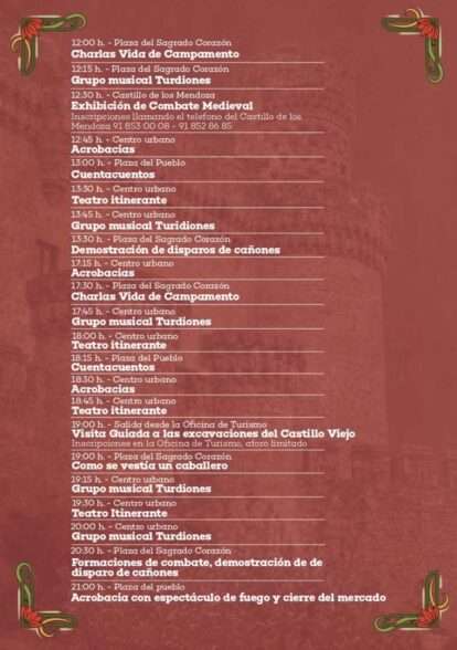 Programacion Mercado Medieval De MANZANARES EL REAL (Madrid) 2024 3