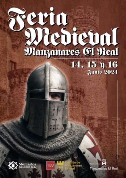Cartel Anuncio Mercado Medieval de MANZANARES EL REAL de Madrid 2024