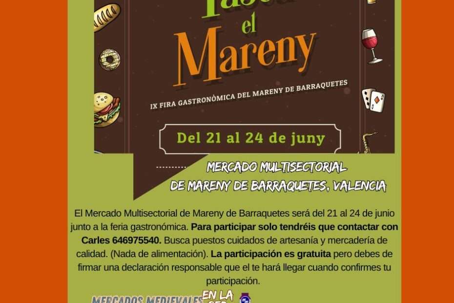 Anuncio Mercado Multisectorial de Mareny de Barraquetes, Valencia 2024