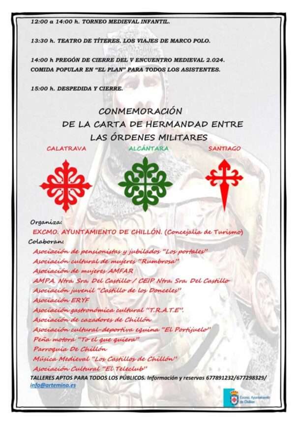 Programación del V Encuentro Medieval de Chillón (Ciudad Real) 2024 p3