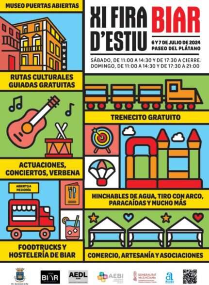 Cartel Feria de Verano de Biar, Alicante 6 y 7 de julio del 2024