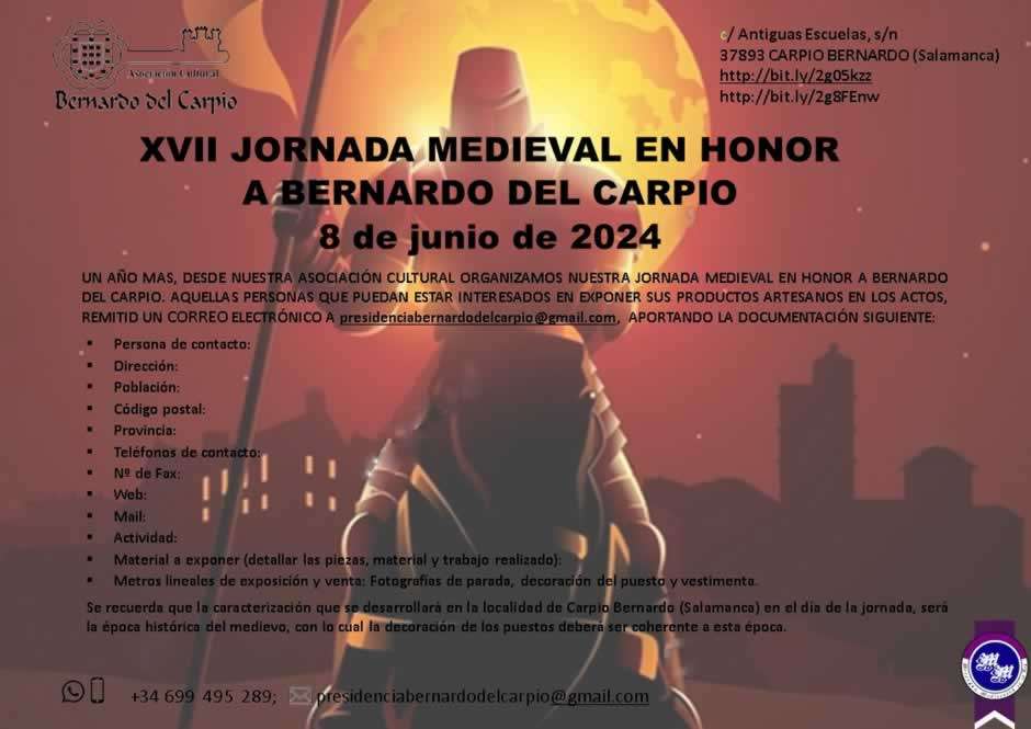XVII Jornada medieval en honor a Bernardo del Carpio (Salamanca) 2024